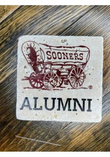 Oklahoma Sooners Wagon Logo Alumni 4x4 Stone Coaster - Red