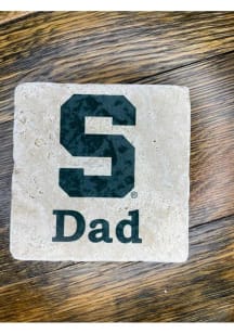 Michigan State Spartans S Logo Dad 4x4 Stone Coaster - Green