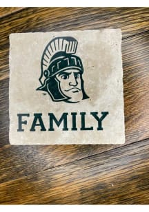 Michigan State Spartans Sparty Head Family 4x4 Stone Coaster - Green