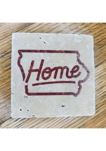 Iowa State Shape Home Coaster - Brown