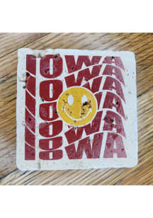 Iowa Happy Face Coaster - Brown