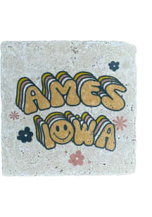 Ames Flower Smiles Coaster - Brown