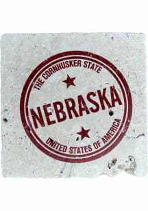 Lincoln state stamp Coaster - Red