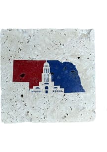 Lincoln capitol state shape Coaster - Red