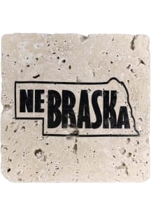 Nebraska State Shape Coaster - Black