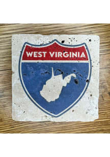West Virginia Highway Style Coaster - Blue
