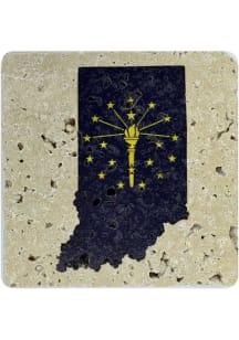 Indiana State Shape Coaster - Blue