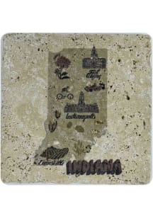 Indiana Icons Coaster - White