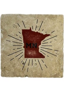 Minnesota State Shape Burst Coaster - Red