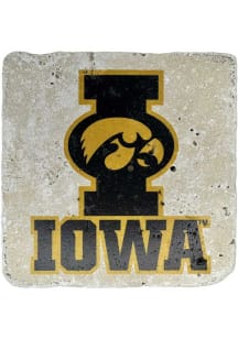 Iowa Hawkeyes Hawkeye in I over Text 4x4 Coaster - Black