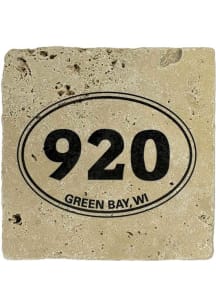 Green Bay Area Code Stamp Coaster - Black