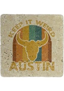Austin Keep It Weird Coaster - Yellow