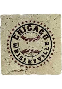 Wrigleyville Circle Star Stamp Coaster - Red
