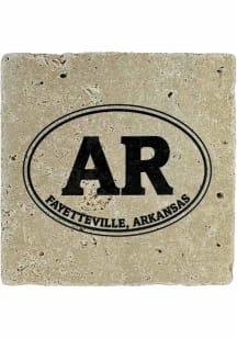 Fayetteville Oval Stamp Coaster - Black
