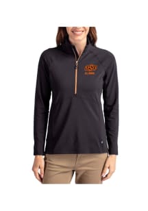 Cutter and Buck Oklahoma State Cowboys Womens Orange Alumni Adapt Eco Qtr Zip Pullover