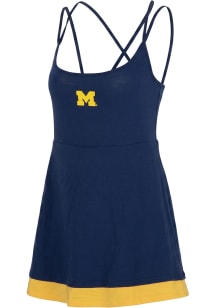 Michigan Wolverines Womens Blue Bonnie Short Sleeve Dress
