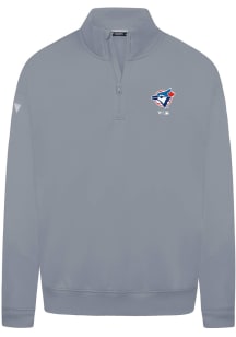 Levelwear Toronto Blue Jays Mens Grey Murray Core Long Sleeve Qtr Zip Pullover