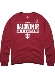 Byron Baldwin Jr Indiana Hoosiers Mens Crimson Football NIL Stacked Box Player Crew