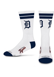 Detroit Tigers White White Stripes Youth Crew Socks