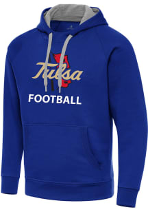 Antigua Tulsa Golden Hurricane Mens Royal Blue Football Victory Long Sleeve Hoodie