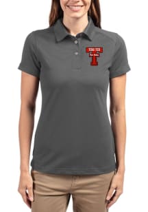 Cutter and Buck Texas Tech Red Raiders Womens Graphite Advantage Short Sleeve Polo Shirt