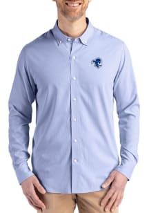 Cutter and Buck Seton Hall Pirates Mens Blue Confidence Pinstripe Long Sleeve Dress Shirt