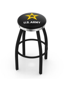 Army Chrome Seat Pub Stool - Black
