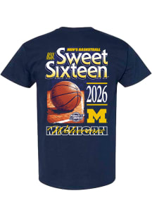 Something Inked Michigan Wolverines Navy Blue 2026 NCAA March Madness Sweet 16 Bound Short Sleeve..