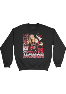 Andi Jackson Nebraska Cornhuskers Mens Black 90s Retro Crew Player Crew