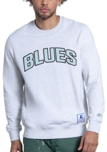 Starter St Louis Blues Mens Blue Face Off Long Sleeve Crew Sweatshirt