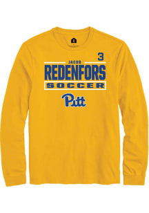 Jacob Redenfors Pitt Panthers Gold NIL Stacked Box Long Sleeve Player T Shirt