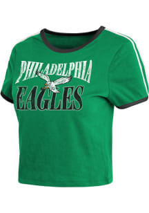 WEAR by Erin Andrews Philadelphia Eagles Womens Kelly Green Ringer Baby Short Sleeve T-Shirt