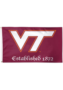 Virginia Tech Hokies Established Logo Silk Screen Grommet Flag - Maroon