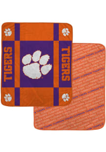 Clemson Tigers 60x70 plush Fleece Blanket - Orange