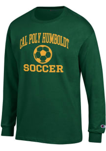 Champion Cal Poly Humboldt Lumberjacks Green Soccer Jersey Long Sleeve T Shirt