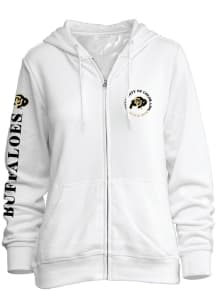 Colorado Buffaloes Womens White Comfy Long Sleeve Full Zip Jacket