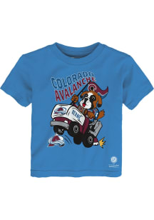 Bernie  Mitchell and Ness Colorado Avalanche Toddler Blue Mascot Riding Zamboni Short Sleeve T-Shi..