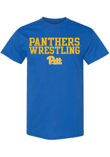 Summit Sportswear Pitt Panthers Blue Stacked Wrestling Short Sleeve T Shirt