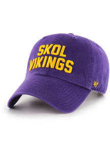 47 Minnesota Vikings Script Clean Up Adjustable Hat - Purple