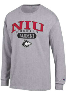 Champion Northern Illinois Huskies Grey Pill Box Alumni Jersey Long Sleeve T Shirt