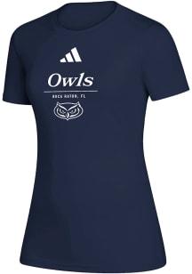 Adidas Florida Atlantic Owls Womens Navy Blue Heat Seal Creator Short Sleeve T-Shirt