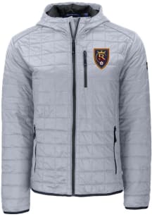 Cutter and Buck Real Salt Lake Mens Grey Rainier PrimaLoft Hood Filled Jacket