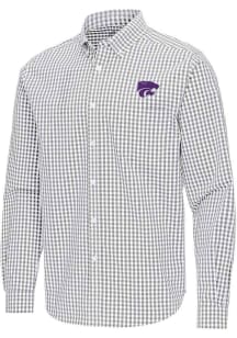 Antigua K-State Wildcats Mens Ash Ellis Long Sleeve Dress Shirt