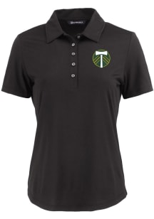 Cutter and Buck Portland Timbers Womens Black Coastline Eco Short Sleeve Polo Shirt