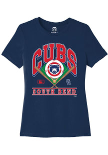 Summit Sportswear South Bend Cubs Womens Navy Blue Homefield Short Sleeve T-Shirt