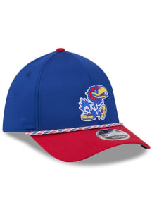 New Era Kansas Jayhawks Mens Blue Rope 39THIRTY A Frame Flex Hat
