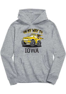 Vive La Fete Iowa Hawkeyes Youth Grey On My Way Long Sleeve Hoodie