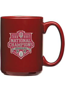Indiana Hoosiers CFP National Champions 2025 15oz Metal Emblem Ceramic Mug - Crimson