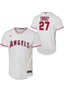 Mike Trout  Nike Los Angeles Angels Youth White Home Baseline Jersey