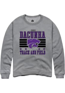 Croix DaCunha K-State Wildcats Mens Grey NIL Striped Player Crew